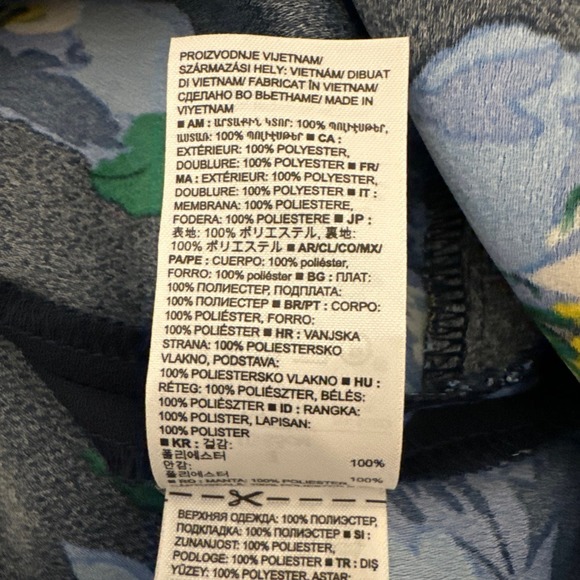 Banana Republic Blue Floral Spaghetti Strap Dress Flare Hem Back Zip 2 Pre-owned - Picture 8 of 11